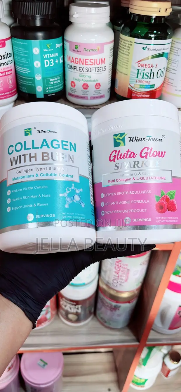 Wins Town 2 in 1 Gluta Glow Sparkle & Collagen Supplement - 1
