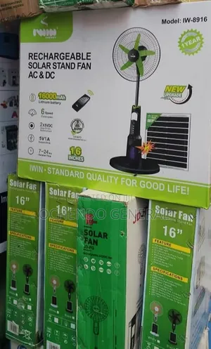 Brand New IWIN 16-inch Solar Rechargeable Standing Fan