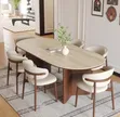 Retro Oval Plank Dining Table Set - 1