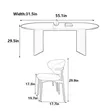 Retro Oval Plank Dining Table Set - 3
