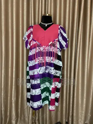 Ready-to-Wear Asooke Fringe Bubu Dress - Cotton
