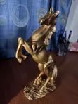 Gold Rearing Horse Decorative Sculpture - 2