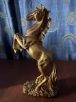Gold Rearing Horse Decorative Sculpture - 3