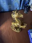 Gold Rearing Horse Decorative Sculpture - 4