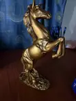Gold Rearing Horse Decorative Sculpture - 5