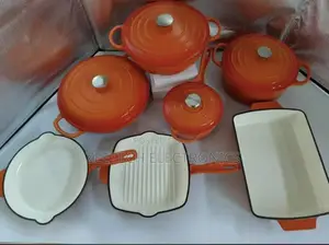 Generic Enamel Cast Iron Pot Set - 7 Piece