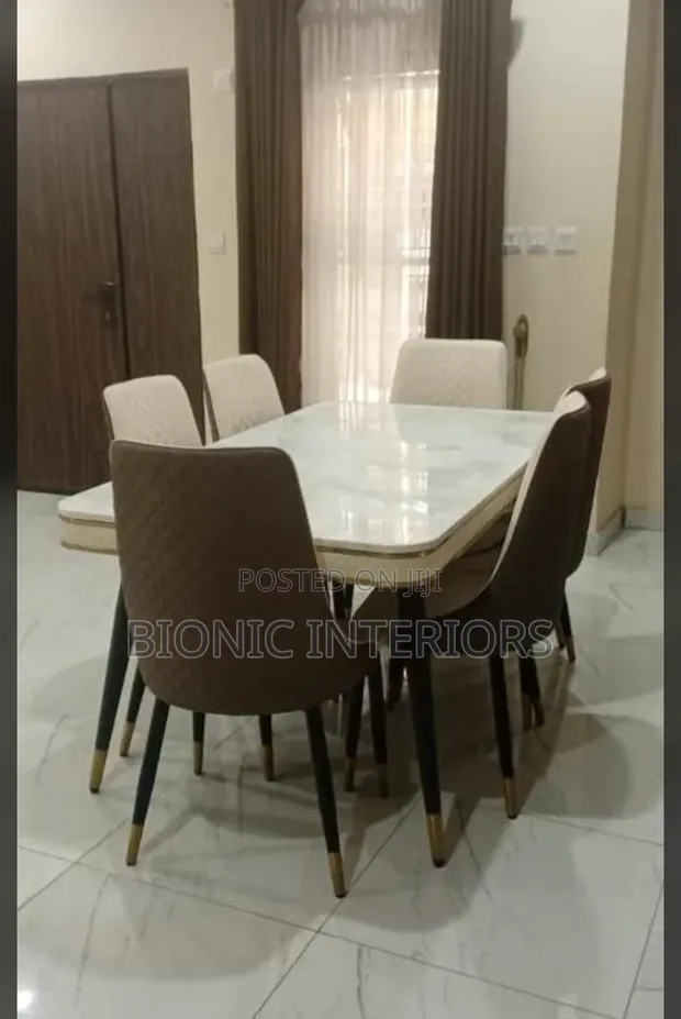 Executive Dining Table Set with 6 Seaters & Marble Top - 1