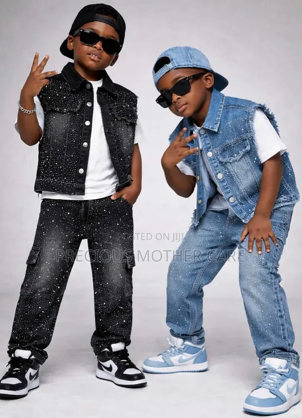 Children's Denim Jacket & Jean Trouser Set - 1