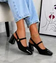 Zara Block Heel Sandals - Black - 5