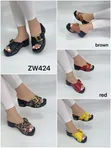 Bamboo Wedge Shoes - Black - 2