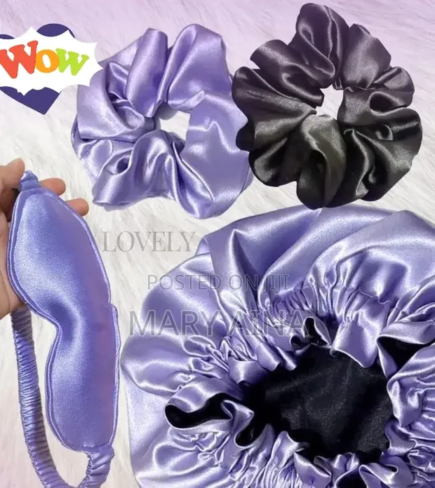 Luxury Satin Hair Bonnet Set - Brand New - 1