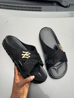 Adir Men's Suede Slippers - Black, Size 43/44