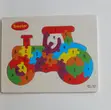 Wooden Tractor Vehicle Jigsaw Puzzle for Kids Learning - 1