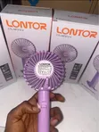 Lontor Rechargeable Mini Fan 4" Pink - 3