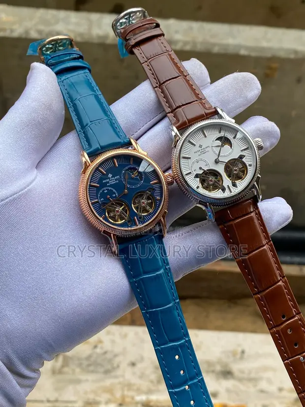 Patek Philippe Luxury Genuine Leather Automatic Wristwatch - 1
