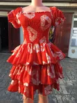 Ankara Short Gown - Orange Glam Style - 1