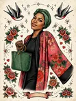 Women's Black Adire Bubu Jalabiya - 2