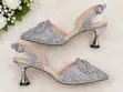 Silver Short Heel Open-Back Shoes - Size 39 - 2