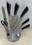7-Piece Stainless Steel Kitchen Knife Set with Rotating Stand - 3