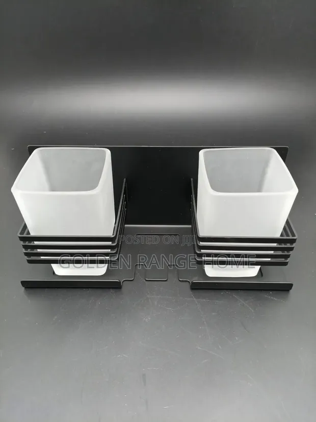 Black Double Toothbrush/Cup Holder - 1
