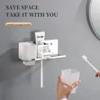 Wall-Mounted Stainless Steel Double Toothbrush/Toothpaste Holder - 1