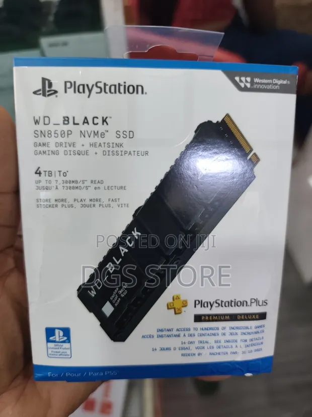 WD Black SN850P NVMe SSD 4TB with Heatsink for PS5 - 1