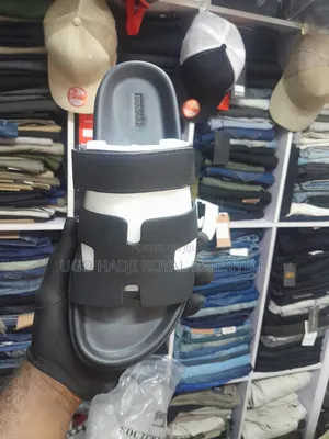 Luxury Hermes Chypre Sandals - Grey Leather
