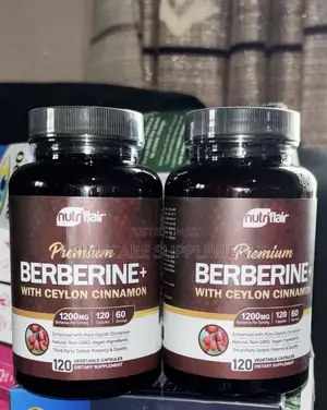 NutriFlair Berberine HCl 1200mg with Ceylon Cinnamon, 120 Capsules
