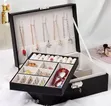 Double Layer Leather Jewellery Storage Box - 4