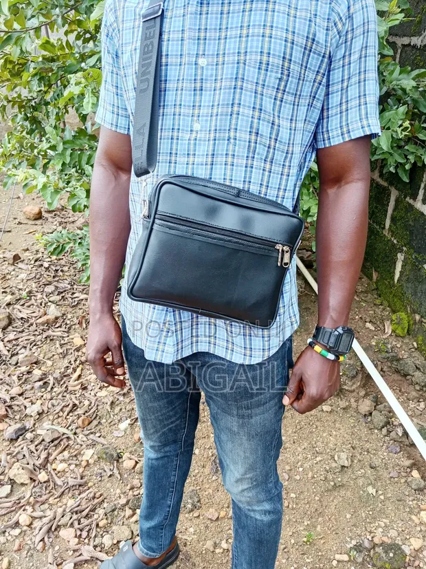Brand New Black Leather Crossbody Bag - 1