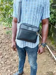 Brand New Black Leather Crossbody Bag - 1