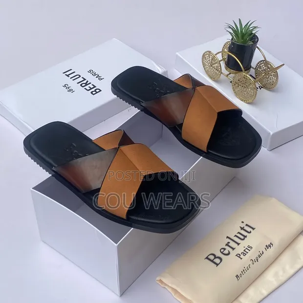 Berluti Slides - Multicolor Leather & Suede - 1