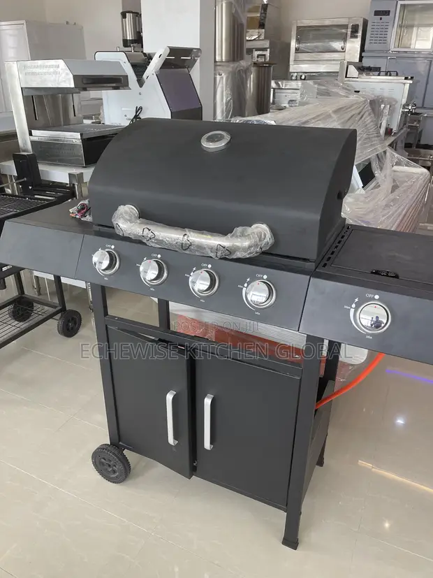 Brand New Hobart 4-Burner Gas Barbecue Machine - 1