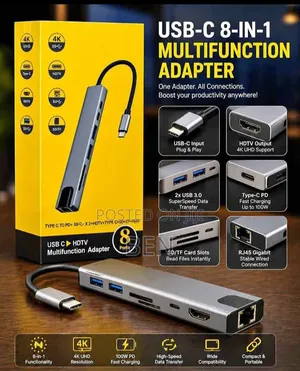 Brand New 8-in-1 USB-C Hub Adapter
