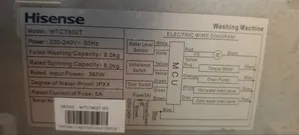 Hisense 8kg Cikakken Mai Sarrafa Kanta Mai Wanke Tufafi Na Sama