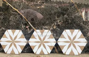 Hexagon Floor Tiles - Llama Flower Loire