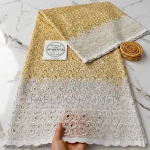 Original Swarovski Nail Lace Cotton Fabric