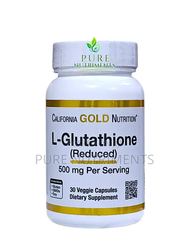 California Gold Nutrition L-Glutathione 500mg 30 Veg Caps - 1
