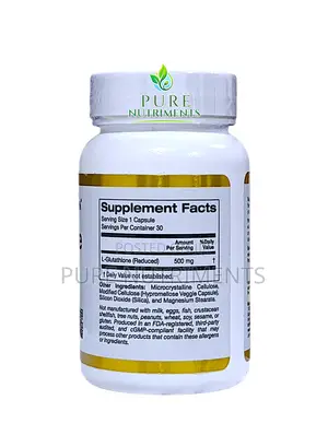 California Gold Nutrition L-Glutathione 500mg 30 Veg Caps
