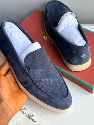 Loro Piana Loafers - Men's Blue Suede