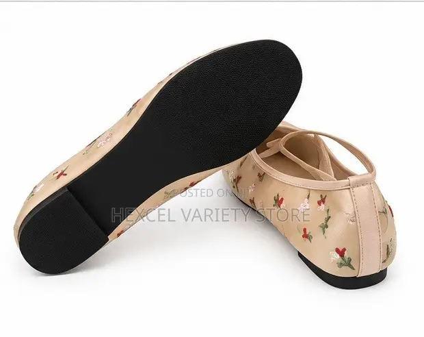 Ladies Soft Ballet Mesh Flats - Floral & Plain - 1