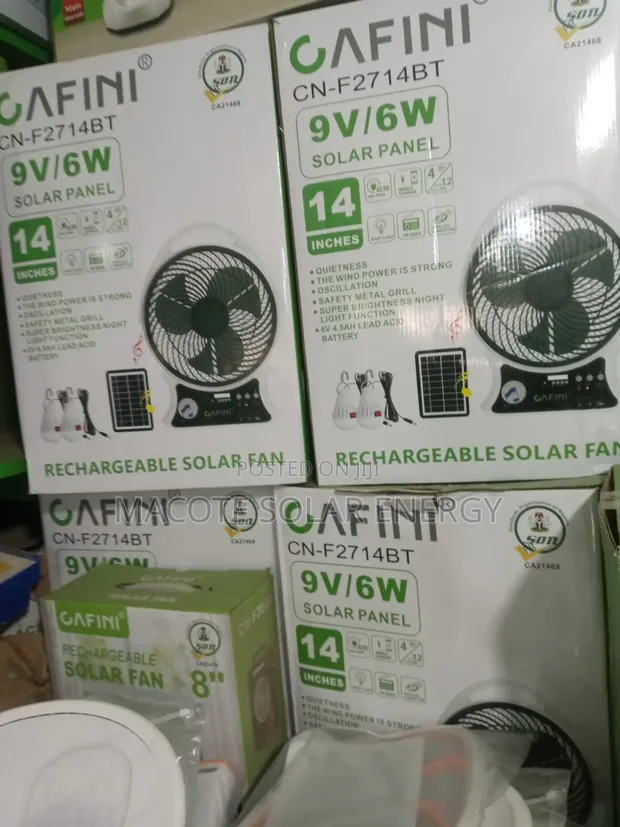 14" Cafini Fan Mai Sake Yin wuta da Rana tare da Fitilu 2 - 1