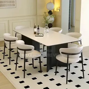Luxury Marble Dining Table Set with 6 Chairs