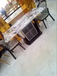 Adorable Turkish Dining Table with Marble Top & Wooden Chairs - 1