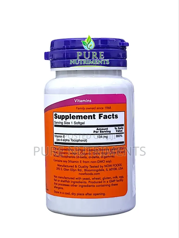 NOW E-200 Vitamin E with Mixed Tocopherols, 200 IU, 100 Softgels - 1
