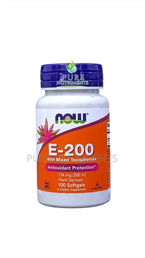 NOW E-200 Vitamin E with Mixed Tocopherols, 200 IU, 100 Softgels