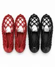 Ladies Stylish Woven Cage Ballet Flats - Black - 3