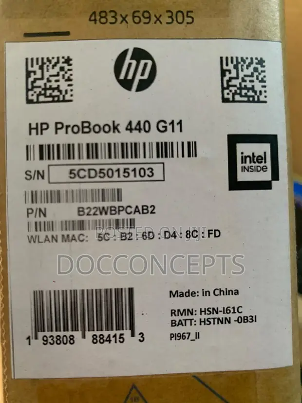 New HP ProBook 440 G11 Laptop: Intel Core Ultra 7, 16GB RAM, 512GB SSD - 1