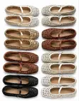 Ladies Woven Mary Jane Ballet Flats - Brown - 2