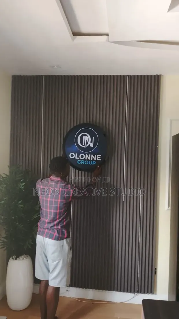 3D Reception Office Signage with Light - 1